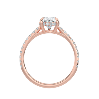 Dewdrop Pear LGD Solitaire Ring-Rose Gold