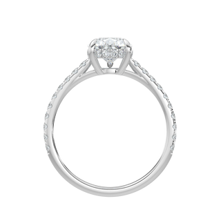 Dewdrop Pear LGD Solitaire Ring-White Gold