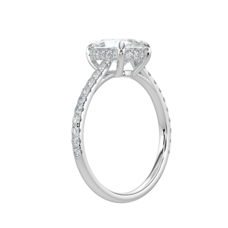 Dewdrop Pear LGD Solitaire Ring-White Gold