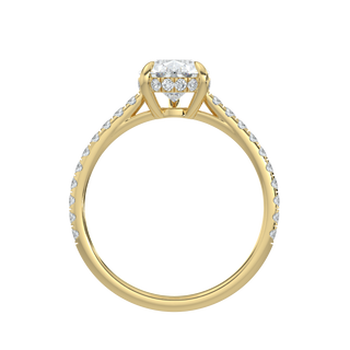 Dewdrop Pear LGD Solitaire Ring-Yellow Gold