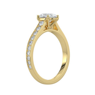 Oval LGD Solitaire Ring-Yellow Gold