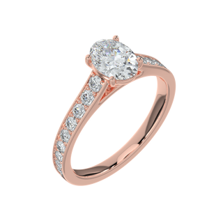 Oval LGD Solitaire Ring-Rose Gold