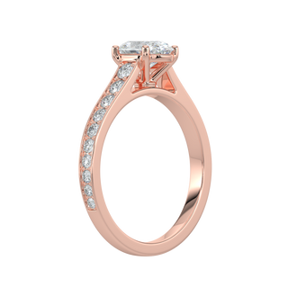 Oval LGD Solitaire Ring-Rose Gold