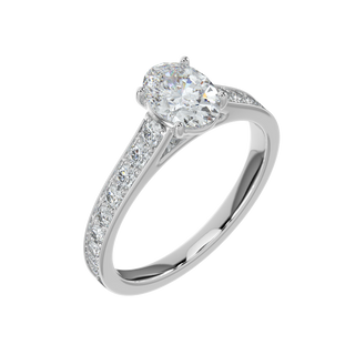 Oval LGD Solitaire Ring-White Gold