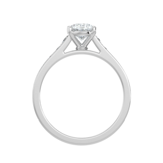 Oval LGD Solitaire Ring-White Gold