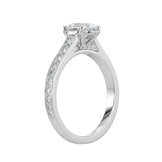 Oval LGD Solitaire Ring-White Gold