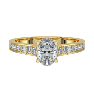 Oval LGD Solitaire Ring-Yellow Gold
