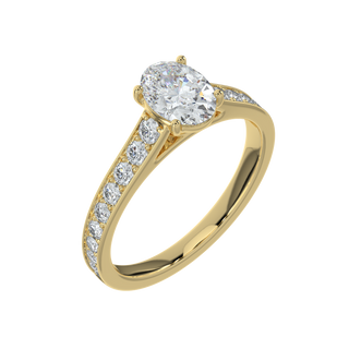 Oval Solitaire Ring-Yellow Gold