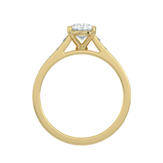 Oval LGD Solitaire Ring-Yellow Gold