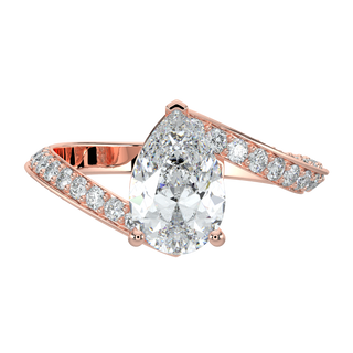 Royale Pear LGD Solitaire Ring-Rose Gold
