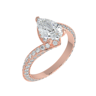 Royale Pear LGD Solitaire Ring-Rose Gold