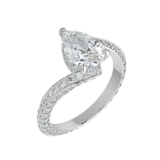 Royale Pear LGD Solitaire Ring-White Gold