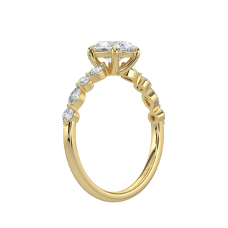 Marquise Band LGD Solitaire Ring-Yellow Gold