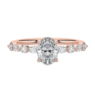Marquise Band LGD Solitaire Ring-Rose Gold