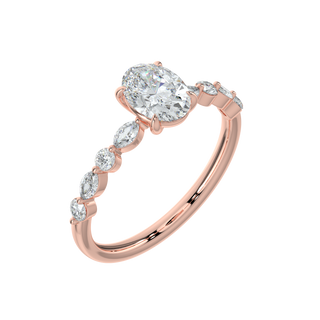 Marquise Band LGD Solitaire Ring-Rose Gold