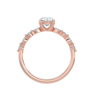 Marquise Band LGD Solitaire Ring-Rose Gold