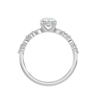 Marquise Band LGD Solitaire Ring-White Gold