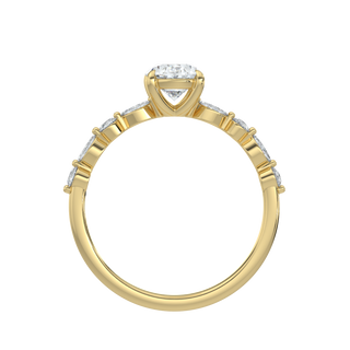 Marquise Band LGD Solitaire Ring-Yellow Gold