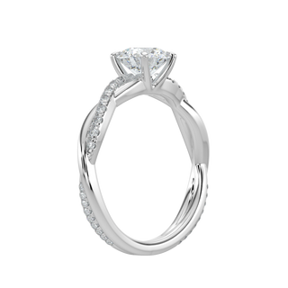 Solitaire Infinity Ring-White Gold