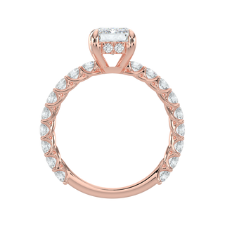 Brilliant Emerald LGD Solitaire Ring-Rose Gold