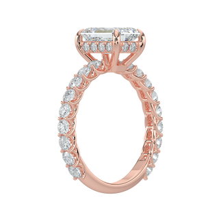 Brilliant Emerald LGD Solitaire Ring-Rose Gold