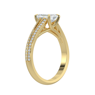 Emerald LGD Solitaire Ring-Yellow Gold