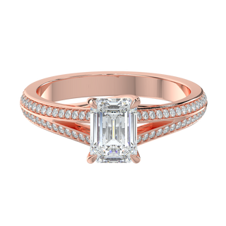 Emerald LGD Solitaire Ring-Rose Gold