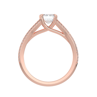 Emerald LGD Solitaire Ring-Rose Gold