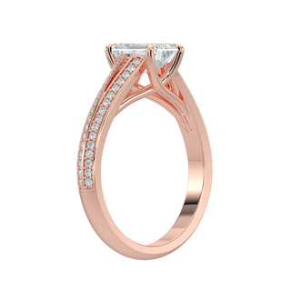 Emerald LGD Solitaire Ring-Rose Gold