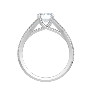 Emerald Solitaire Ring-White Gold