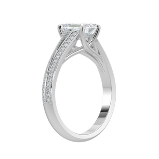 Emerald LGD Solitaire Ring-White Gold