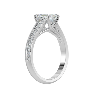 Emerald Solitaire Ring-White Gold