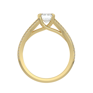 Emerald LGD Solitaire Ring-Yellow Gold