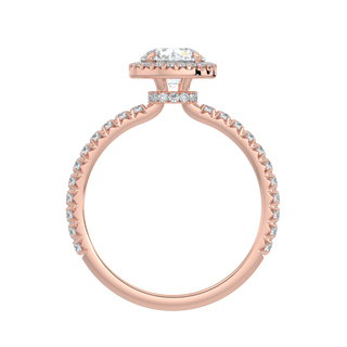 Round Halo LGD Solitaire Ring-Rose Gold