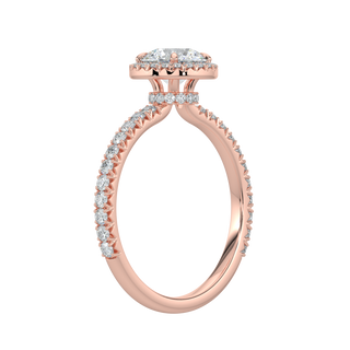 Round Halo LGD Solitaire Ring-Rose Gold