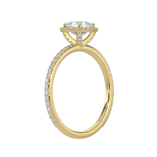 Cushion Halo LGD Solitaire Ring-Yellow Gold