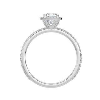 Cushion Halo LGD Solitaire Ring-White Gold