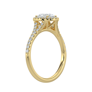 Oval Halo Solitaire Ring-Yellow Gold