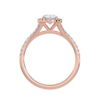 Oval Halo LGD Solitaire Ring-Rose Gold