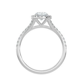 Oval Halo LGD Solitaire Ring-White Gold