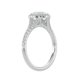 Oval Halo LGD Solitaire Ring-White Gold