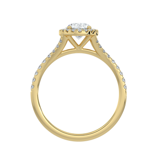 Oval Halo LGD Solitaire Ring-Yellow Gold