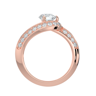 Gleaming Halo Solitaire Ring-Rose Gold