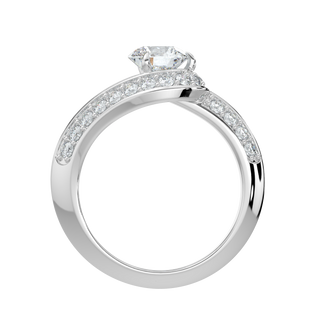 Gleaming Halo LGD Solitaire Ring-White Gold