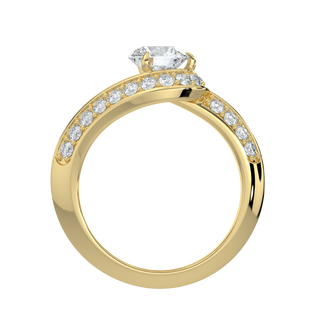 Gleaming Halo Solitaire Ring-Yellow Gold