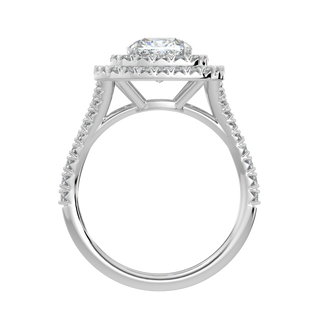 Dual Halo LGD Solitaire Ring-White Gold