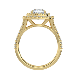 Dual Halo LGD Solitaire Ring-Yellow Gold