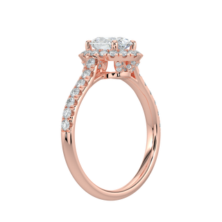 Radiant Oval LGD Solitaire Ring-Rose Gold