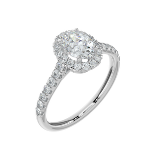 Radiant Oval LGD Solitaire Ring-White Gold