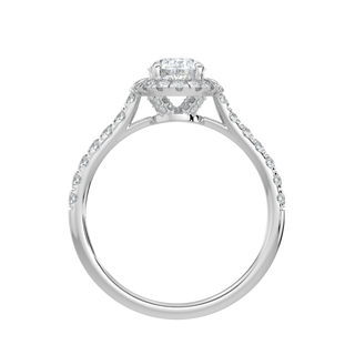 Radiant Oval LGD Solitaire Ring-White Gold